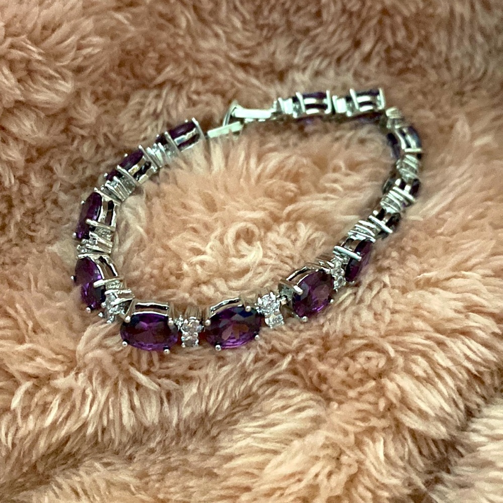 Amethyst silver bracelet
